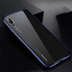 Funda Bumper Lujo Marco de Aluminio Espejo Carcasa M01 para Huawei P20 Azul