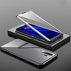 Funda Bumper Lujo Marco de Aluminio Espejo Carcasa M01 para Huawei P30 Pro Negro