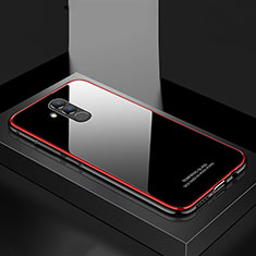 Funda Bumper Lujo Marco de Aluminio Espejo Carcasa M02 para Huawei Mate 20 Lite Rojo