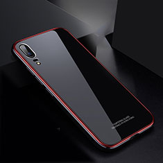 Funda Bumper Lujo Marco de Aluminio Espejo Carcasa M02 para Huawei P20 Rojo