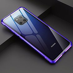 Funda Bumper Lujo Marco de Aluminio Espejo Carcasa M03 para Huawei Mate 20 Pro Azul