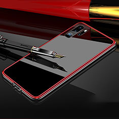 Funda Bumper Lujo Marco de Aluminio Espejo Carcasa M03 para Huawei P30 Pro New Edition Rojo