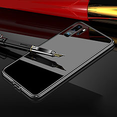Funda Bumper Lujo Marco de Aluminio Espejo Carcasa M03 para Huawei P30 Pro Plata
