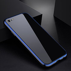 Funda Bumper Lujo Marco de Aluminio Espejo Carcasa para Apple iPhone 6 Plus Azul y Negro