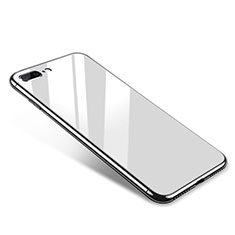 Funda Bumper Lujo Marco de Aluminio Espejo Carcasa para Apple iPhone 8 Plus Blanco