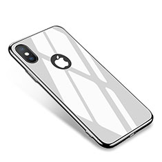 Funda Bumper Lujo Marco de Aluminio Espejo Carcasa para Apple iPhone Xs Blanco