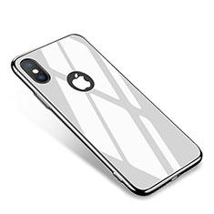 Funda Bumper Lujo Marco de Aluminio Espejo Carcasa para Apple iPhone Xs Max Blanco
