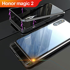 Funda Bumper Lujo Marco de Aluminio Espejo Carcasa para Huawei Honor Magic 2 Negro