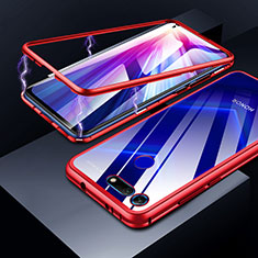 Funda Bumper Lujo Marco de Aluminio Espejo Carcasa para Huawei Honor View 20 Rojo