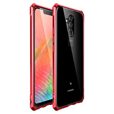 Funda Bumper Lujo Marco de Aluminio Espejo Carcasa para Huawei Mate 20 Lite Rojo