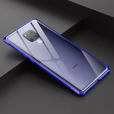 Funda Bumper Lujo Marco de Aluminio Espejo Carcasa para Huawei Mate 20 X 5G Azul