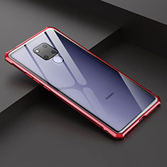 Funda Bumper Lujo Marco de Aluminio Espejo Carcasa para Huawei Mate 20 X Rojo