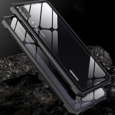Funda Bumper Lujo Marco de Aluminio Espejo Carcasa para Huawei P20 Negro