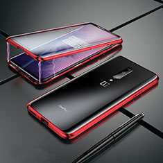 Funda Bumper Lujo Marco de Aluminio Espejo Carcasa para OnePlus 7 Pro Rojo