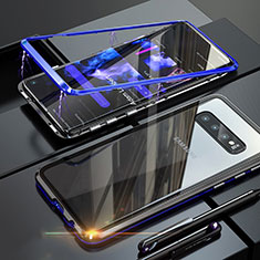 Funda Bumper Lujo Marco de Aluminio Espejo Carcasa para Samsung Galaxy S10 5G Azul