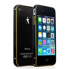 Funda Bumper Lujo Marco de Aluminio para Apple iPhone 4 Negro