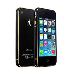 Funda Bumper Lujo Marco de Aluminio para Apple iPhone 4S Negro