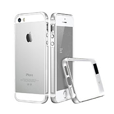 Funda Bumper Lujo Marco de Aluminio para Apple iPhone 5 Plata