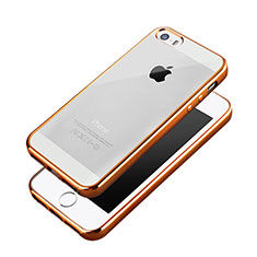 Funda Bumper Lujo Marco de Aluminio para Apple iPhone 5S Naranja