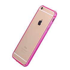 Funda Bumper Lujo Marco de Aluminio para Apple iPhone 6 Rosa Roja