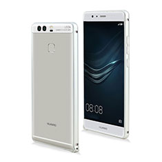 Funda Bumper Lujo Marco de Aluminio para Huawei P9 Plus Blanco