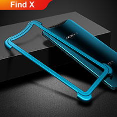 Funda Bumper Lujo Marco de Aluminio para Oppo Find X Azul