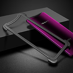 Funda Bumper Lujo Marco de Aluminio para Oppo Find X Super Flash Edition Negro