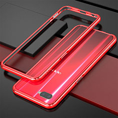 Funda Bumper Lujo Marco de Aluminio para Oppo R15X Rojo