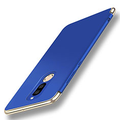 Funda Bumper Lujo Marco de Metal y Plastico Carcasa con Anillo de dedo Soporte A01 para Huawei Maimang 6 Azul