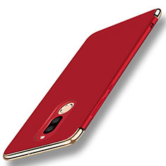 Funda Bumper Lujo Marco de Metal y Plastico Carcasa con Anillo de dedo Soporte A01 para Huawei Mate 10 Lite Rojo