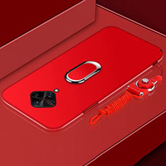 Funda Bumper Lujo Marco de Metal y Plastico Carcasa con Anillo de dedo Soporte A01 para Vivo S1 Pro Rojo