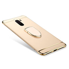 Funda Bumper Lujo Marco de Metal y Plastico Carcasa con Anillo de dedo Soporte A01 para Xiaomi Pocophone F1 Oro