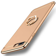 Funda Bumper Lujo Marco de Metal y Plastico Carcasa con Anillo de dedo Soporte A06 para Apple iPhone 7 Plus Oro