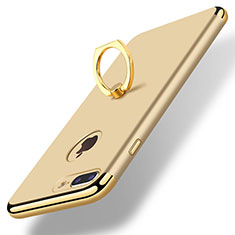 Funda Bumper Lujo Marco de Metal y Plastico Carcasa con Anillo de dedo Soporte A07 para Apple iPhone 8 Plus Oro