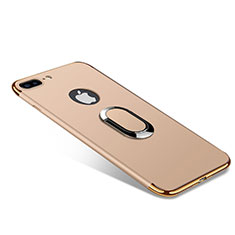 Funda Bumper Lujo Marco de Metal y Plastico Carcasa con Anillo de dedo Soporte A08 para Apple iPhone 7 Plus Oro