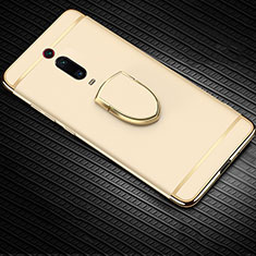 Funda Bumper Lujo Marco de Metal y Plastico Carcasa con Anillo de dedo Soporte T01 para Xiaomi Redmi K20 Oro