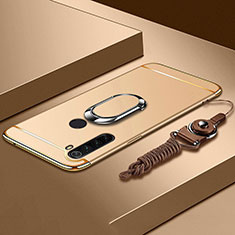 Funda Bumper Lujo Marco de Metal y Plastico Carcasa con Anillo de dedo Soporte T01 para Xiaomi Redmi Note 8T Oro