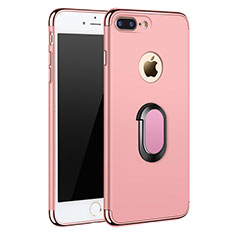 Funda Bumper Lujo Marco de Metal y Plastico con Anillo de dedo Soporte A01 para Apple iPhone 8 Plus Oro Rosa