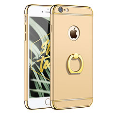 Funda Bumper Lujo Marco de Metal y Plastico con Anillo de dedo Soporte para Apple iPhone 6 Plus Oro