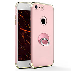 Funda Bumper Lujo Marco de Metal y Plastico con Anillo de dedo Soporte para Apple iPhone 7 Rosa