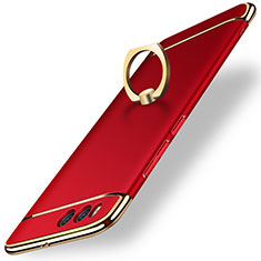 Funda Bumper Lujo Marco de Metal y Plastico con Anillo de dedo Soporte para Xiaomi Mi 6 Rojo