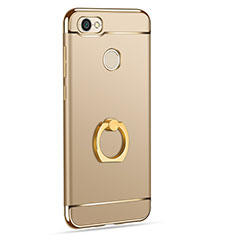 Funda Bumper Lujo Marco de Metal y Plastico con Anillo de dedo Soporte para Xiaomi Redmi Note 5A High Edition Oro