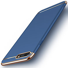 Funda Bumper Lujo Marco de Metal y Plastico F01 para Apple iPhone 8 Plus Azul