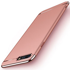 Funda Bumper Lujo Marco de Metal y Plastico F01 para Apple iPhone 8 Plus Oro Rosa