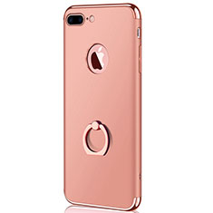 Funda Bumper Lujo Marco de Metal y Plastico F04 para Apple iPhone 8 Plus Oro Rosa