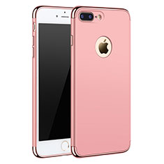 Funda Bumper Lujo Marco de Metal y Plastico F05 para Apple iPhone 7 Plus Oro Rosa