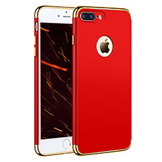 Funda Bumper Lujo Marco de Metal y Plastico F05 para Apple iPhone 8 Plus Rojo