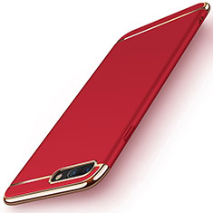 Funda Bumper Lujo Marco de Metal y Plastico F06 para Apple iPhone 7 Plus Rojo