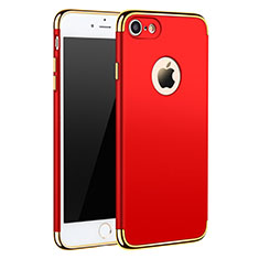 Funda Bumper Lujo Marco de Metal y Plastico M01 para Apple iPhone 7 Rojo