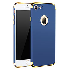 Funda Bumper Lujo Marco de Metal y Plastico M01 para Apple iPhone SE (2020) Azul